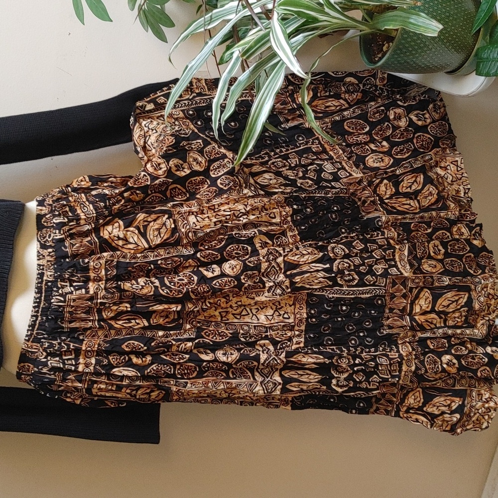 VTG Clio 2 Batik Broomstick Skirt L XL